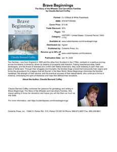 Brave Beginnings: The Story of the Wheeler and Carruthers Families Sales Sheet