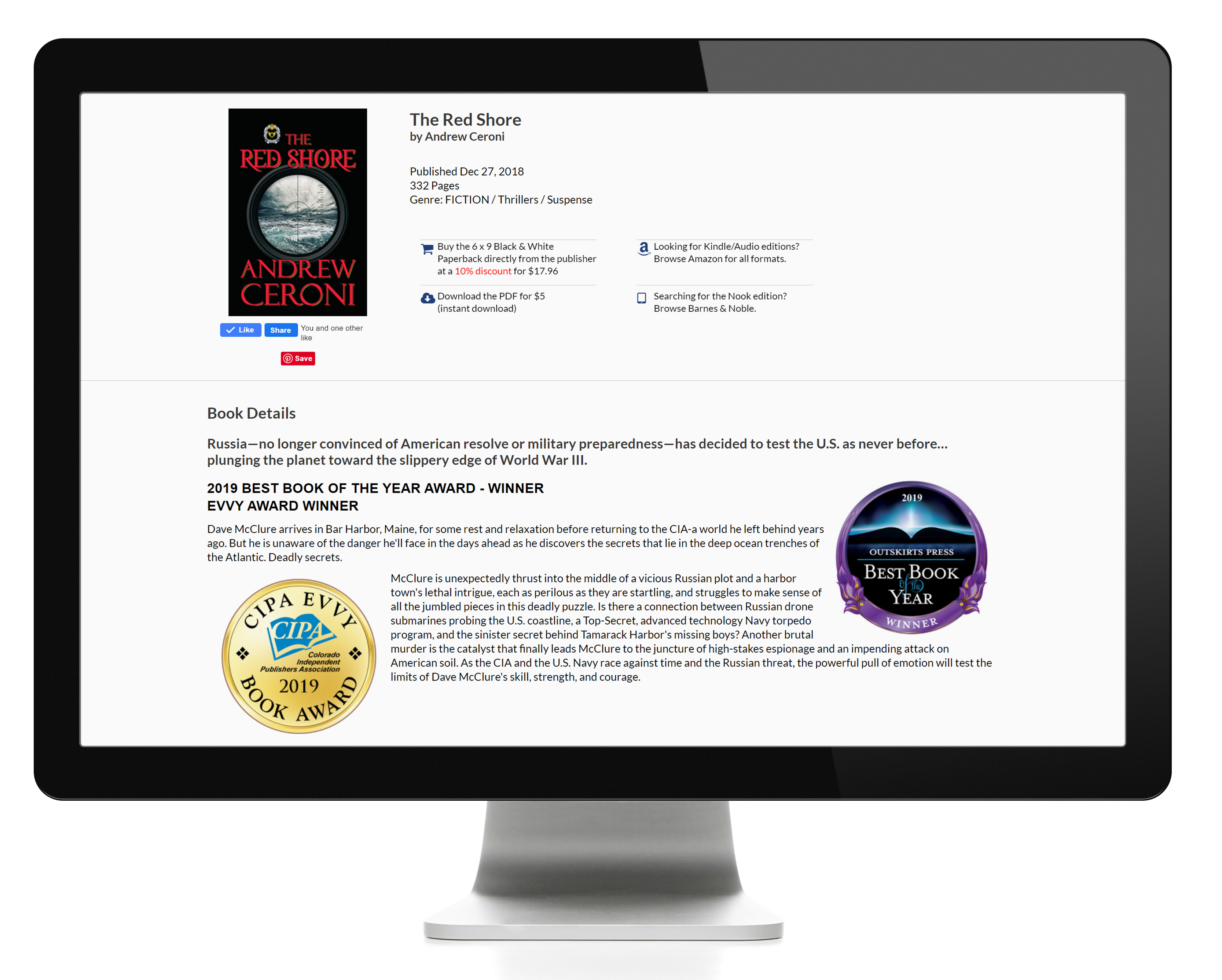 Put your book award seal on your book's Outskirts Press bookstore webpage to increase book sales.