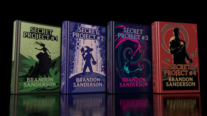Brandon Sanderson's secret book projects self-published via an uber successful kickstarter campaign.