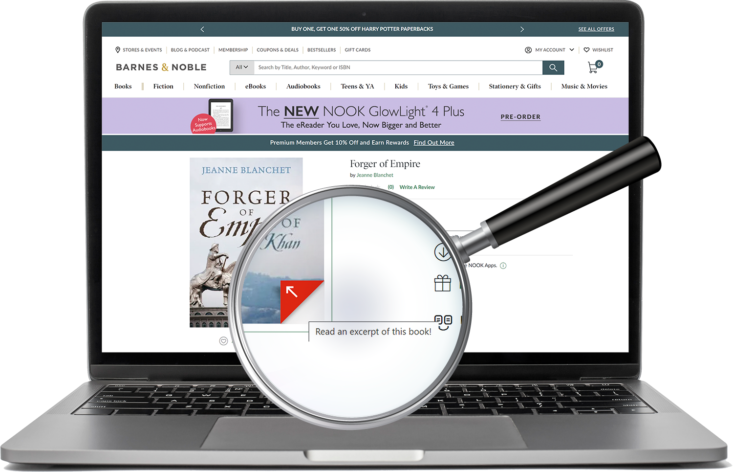 Example of Barnes and Noble Read Instantly for an Outskirts Press book