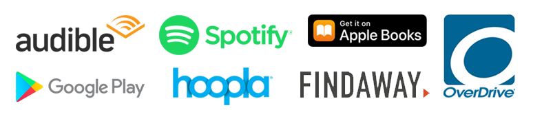 Audiobook distribution through Audible, Spotify, Apple Books, Google Play, Hoopla, Findaway, and OverDrive