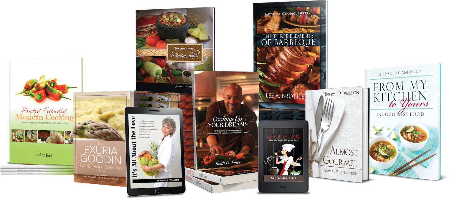 Self-published cookbooks by independent authors and writers.